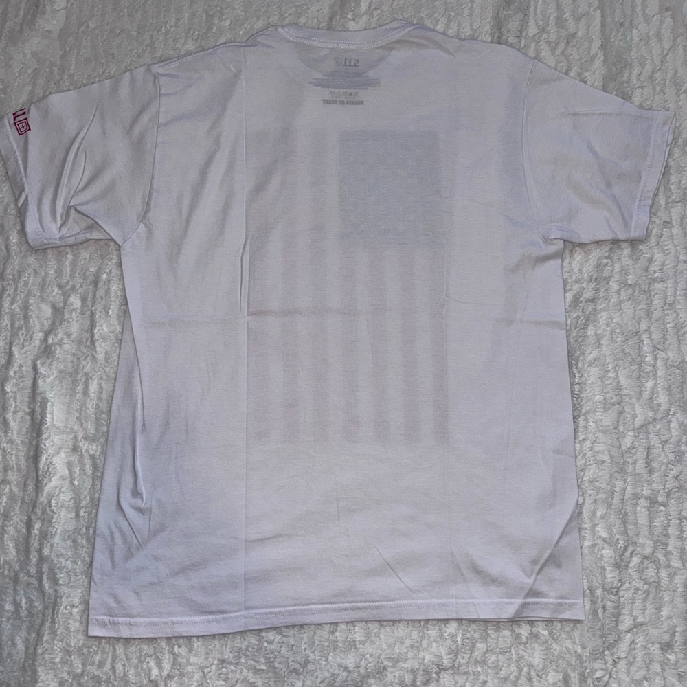 5.11 Tactical White Tee with Flag Design - Picture 5 of 5